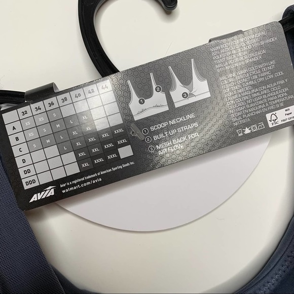 AVIA Twist Back Sports Bra Low Support Light Padding - Gray - NEW with tags! - Picture 6 of 8